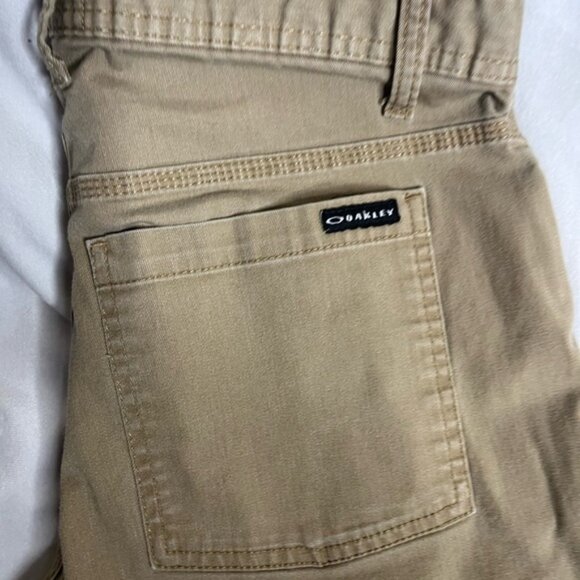 Oakley Canvas Pants Mens 30 Khaki 100% Cotton Measures 30x32" Field Silm Fit - Picture 3 of 7